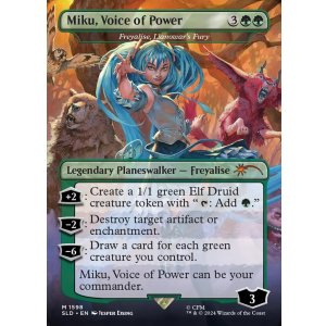 画像: 『英語版』『ボーダーレス』力ある歌声、ミク/Miku, Voice of Power/ラノワールの憤激、フレイアリーズ/Freyalise, Llanowar's Fury