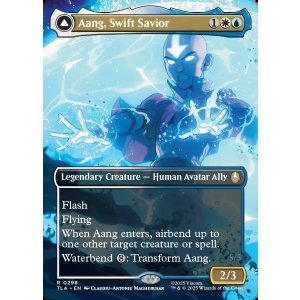 画像: 『Foil』『ボーダーレス・シーンカード』『英語版』素早き救済者、アン/大海の憤怒、アンとラー/Aang, Swift Savior/Aang and La, Ocean's Fury