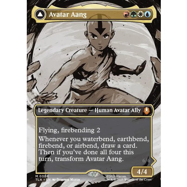 画像1: 『Foil』『ボーダーレス・シーンカード』『英語版』アバター・アン/根源の達人、アン/Avatar Aang/Aang, Master of Elements (1)